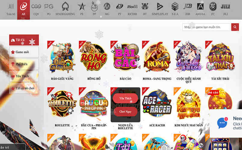 Mục slot game có rất nhiều trò chơi