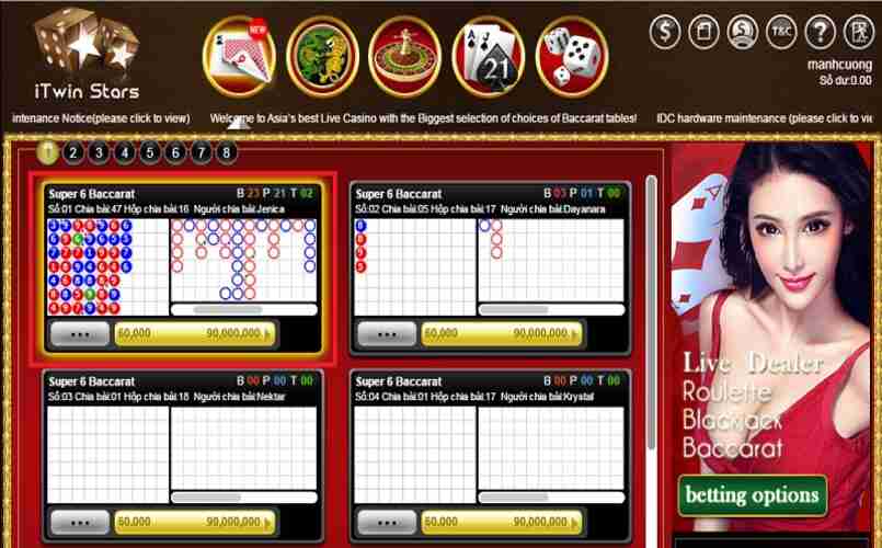 Những loại cá cược casino