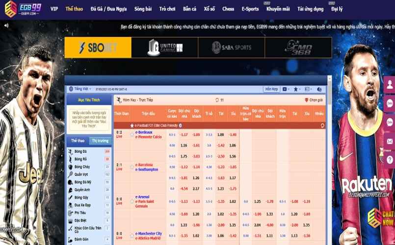 Egb99 rất nổi tiếng với lĩnh vực cá cược thể thao