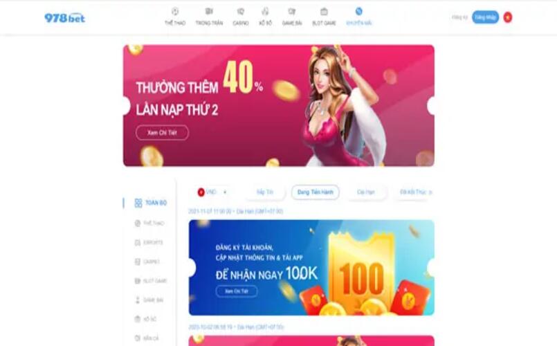 Những ưu đãi hấp dẫn mà nhà cái 978bet mang lại