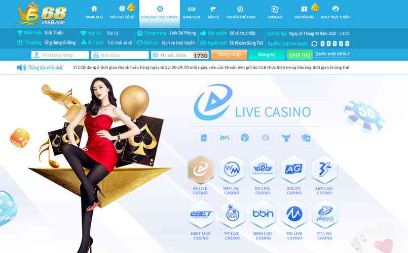 Chơi cá cược casino tại Vb68