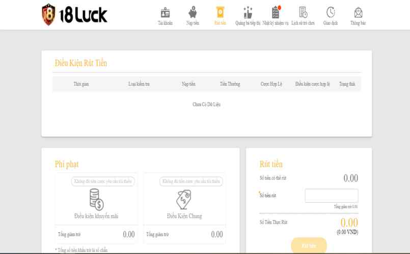 Một số bước rút tiền tại nhà cái 18luck