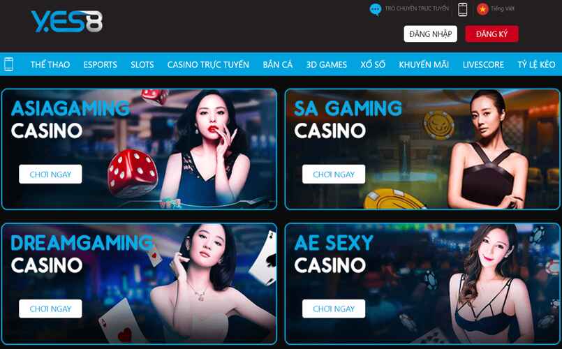 Tham gia cá cược casino tại Yes8vn