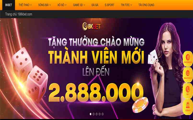 Trang chủ bắt mắt, sang trọng của nhà cái 8kbet