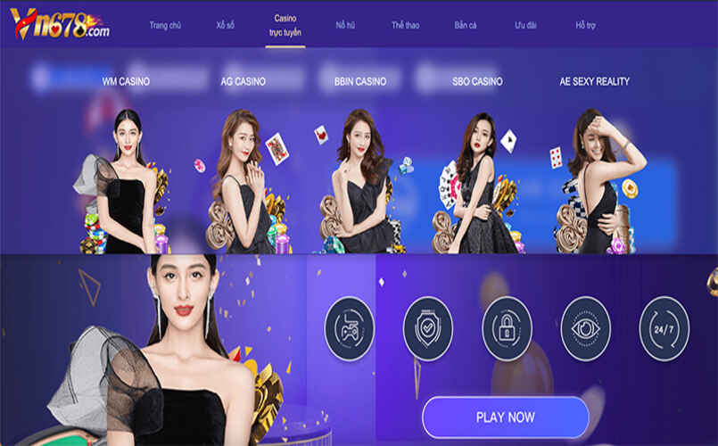 Các mảng game casino có mặt tại Vn678